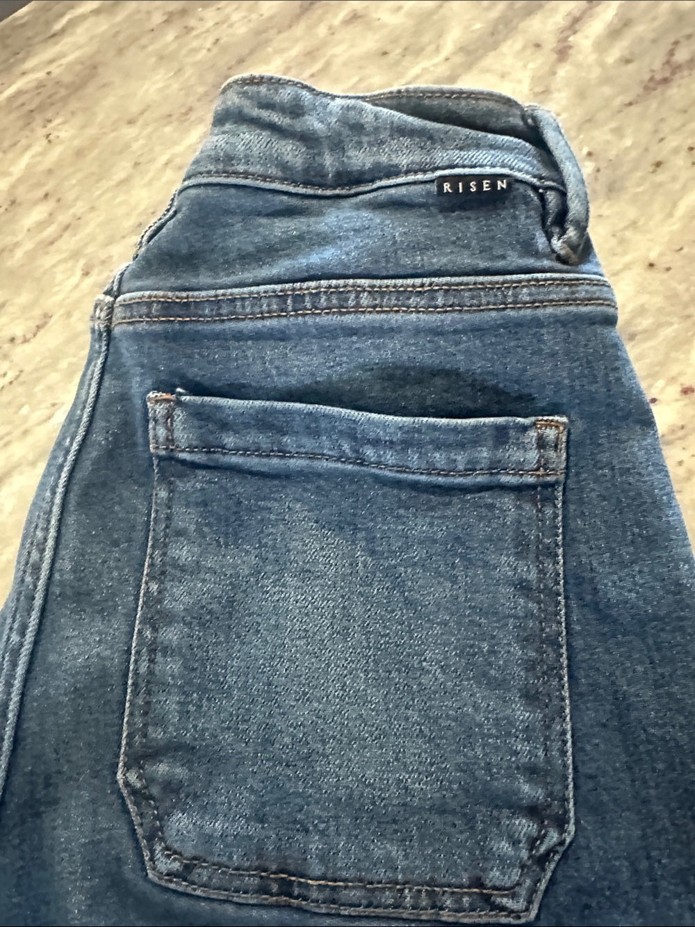 Women's Blue Wide-Leg Flare Jeans - Picture 3 of 4